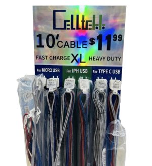 Celltekk 10ft Mix Cable 60ct Display
