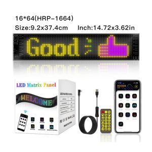 LED Matrix Panel Custom Sign Editable 14.72" X 3.62"
