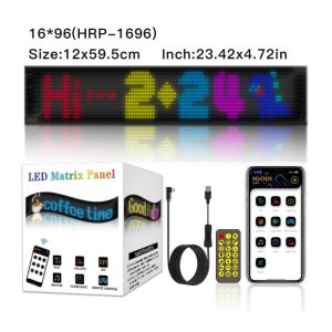 LED Matrix Panel Custom Sign Editable 23.42" X 4.72"