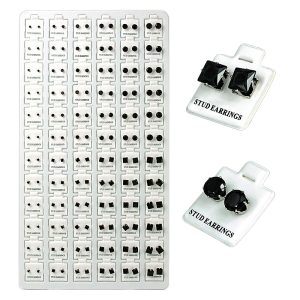 Cubic Black Stud Earring Refill Tray 72ct