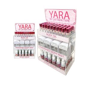 Yara By Lattafa Type Display 88ct , Body Oil 40ct , Fragrance Body Mist 24ct , Scent Magic 24ct
