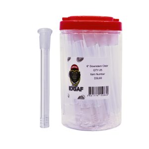 IDGAF 6"14mm Male Clear Downstem 25ct Jar