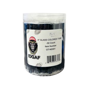 IDGAF 4" Glass Colored Tube 50ct Jar - Mix Color