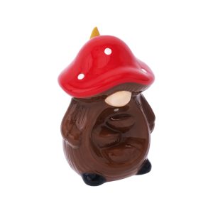 Fujima 4.75in Red Mushroom Gnome Cermaic Backflow Burner