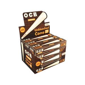 OCB Unbleached Virgin 1 1/4 Cones 32pk 12ct