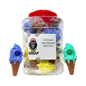 IDGAF Ice Cream Silicone Hand Pipe 20ct Jar