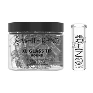 White Rhino XL Glass Tip 40ct Jar  - Round