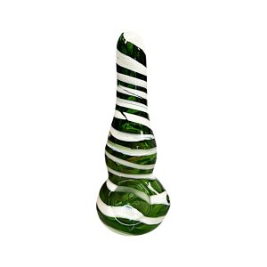 5" White Striped Hand Pipe 3ct