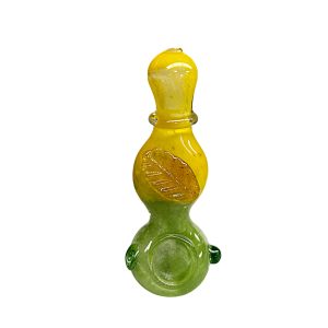 4.5" Frist Color w/ Leaf Decor Hand Pipe 3ct