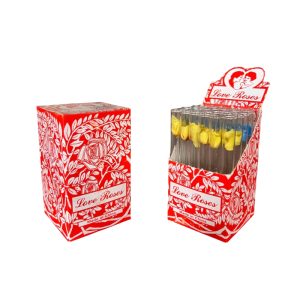 Red Love Rose Glass Tube 36ct