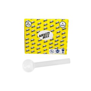 4'' Krazzy Bull Smoking Pipe Oil Burner 50ct - Clear