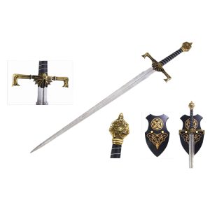42.5" Razor Tactical Gold Sword Overall w/ Wall Plaque