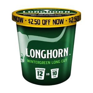 Longhorn Moist Snuff Tub 14.4OZ  $2.50 Off