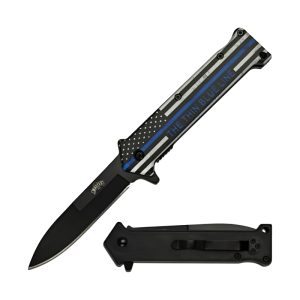 4.75" Master USA Spring Assist Knife - The Thin Blue Line (Box 117)