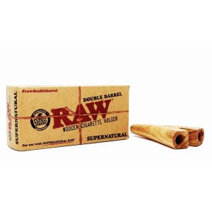 Raw Double Barrel 1 1/4 Size Wooden Cigarette Holder