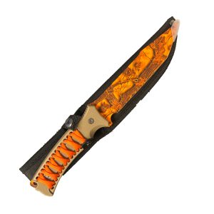 12" Tang Hunting Camping Knife - Orange Tree w Leaves