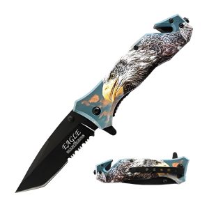 4.5" Snake Eye Tactical Recuse Style Spring Assist Knife - Eagle (Box 58)