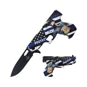 4.5" Snake Eye Tactical Gun Knife - Protect Honor Serve (Box 21)