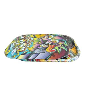 IDGAF Medium Metal Rolling Tray w/ Lid - Design A