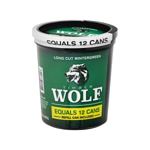 Timber Wolf Moist Snuff 14.4Oz Tub - Long Cut Wintergreen