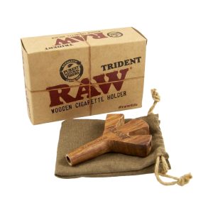 Raw Trident Wooden Cigarette Holder