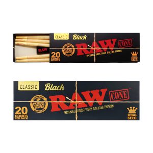 Raw Classic Black King Cones 20pk 1ct