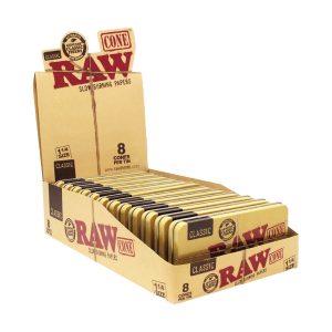 Raw Classic 1 1/4 Cones 8pk 12ct Tin