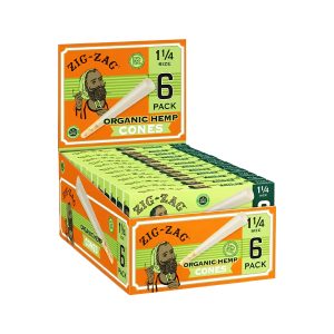 Zig-Zag Organic Hemp 1 1/4 Cones 6pk 24ct