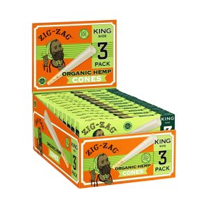 Zig-Zag Organic Hemp King Cones 3pk 24ct