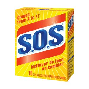 SOS Soap Filled Steel Wood Pads 10ct