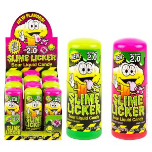 Toxic Waste 2.0 Slime Licker Sour Candy 12ct - Black Cherry + Green Apple