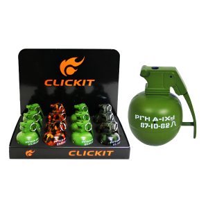 Clickit Grenade w/ Sound Lighter 12ct