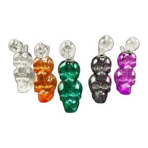 4" Double Stacked Clear Skull Oil Burner