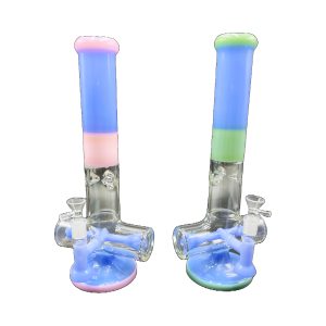 14" Neon Incline Perc Water Pipe (Box 65)