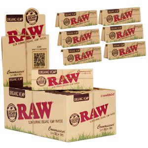 Raw Connoisseur Organic Hemp 1 1/4 Papers + Tips 24ct