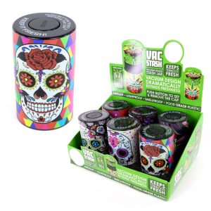 Vacuum Sealed Stash Jar 6ct - Skull
