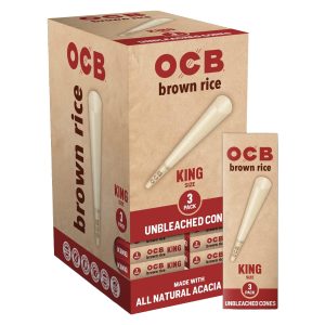 OCB Brown Rice King Cones 3pk 24ct
