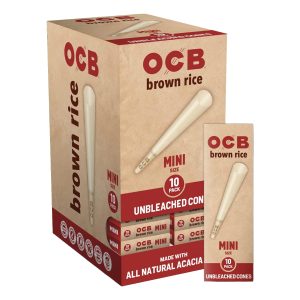 OCB Brown Rice Mini 70mm Cones 10pk 24ct