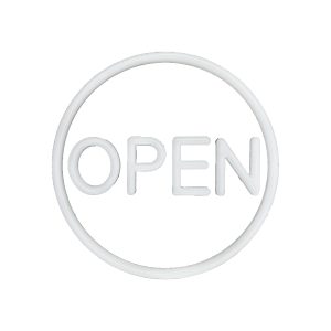 Business Sparkling Image Led Sign White & Red (OPEN)