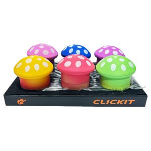 Clickit Small Mushroom Grinder Mixed Color 6ct