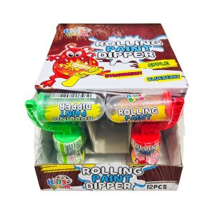 Kids Boom Rolling Paint Dipper Candy Toy 12ct