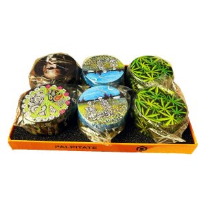 Palpitate Mixed Design Printed Metal Grinder 6ct
