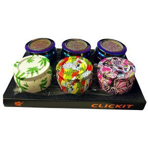 Clickit Metal Assorted Pattern Printed Grinder 6ct