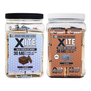 Xite Hemp Derived D9+THC 30mg Chocolate Bites 70ct Jar