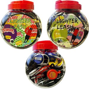 Lighter Leash Keychain 30ct Jar - Mix Design