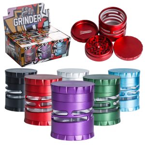 4 Part Aluminum Grinder 6ct - Mix Colors
