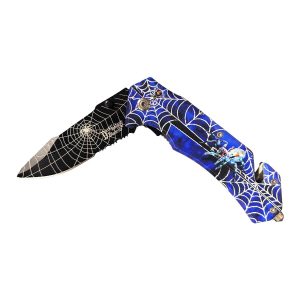 Dark Fantasy Blades Spring Assist Knife - Blue Spider (Box 174)