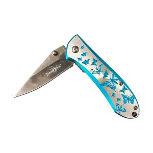 4" Femme Fatale Spring Assisted Knife - Blue & Silver Butterflies (Box 184)