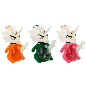 9" Angry Triceratops Water Pipe (Box 178)