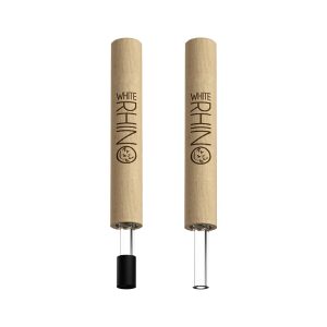 White Rhino Wood Dab Straw Silicone Cap Display 12ct
